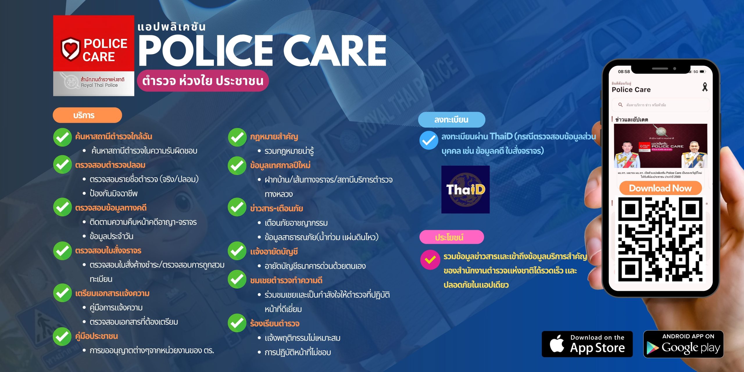 ประชาสัมพันธ์แอปพลิเคชั่น ตำรวจห่วงใยประชาชน (POLICE CARE)
